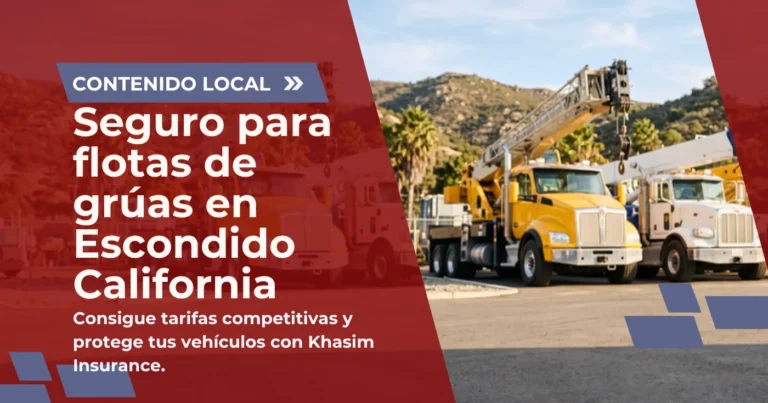 Seguro para flotas de grúas en Escondido California