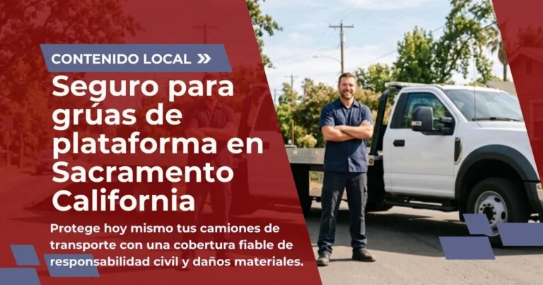 Seguro para grúas de plataforma en Sacramento California